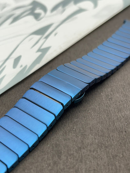 Link Strap Blue Metal Bracelet with Detachable link for Apple Watch