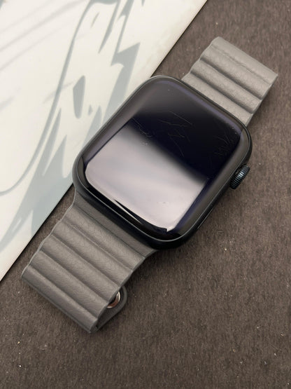 Grey Magnetic Leather Strap For Apple Watch