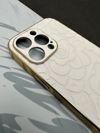 CHANEL White Gold Luxury Back case For iPhone