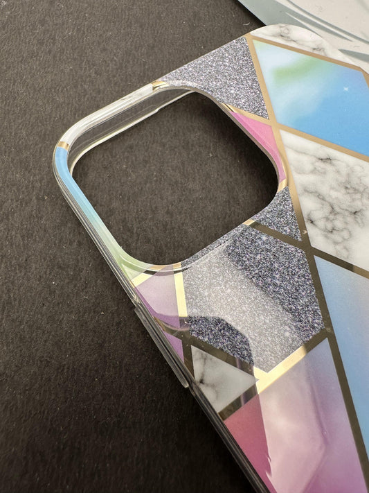 Geometric Purple Tri Design Silicon Case for iPhone