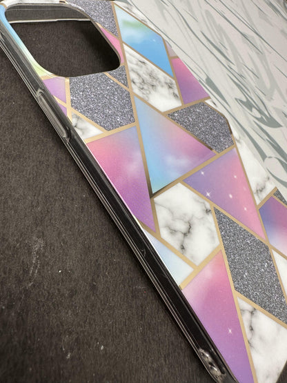 Geometric Purple Tri Design Silicon Case for iPhone