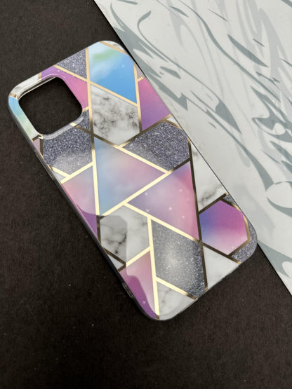 Geometric Purple Tri Design Silicon Case for iPhone