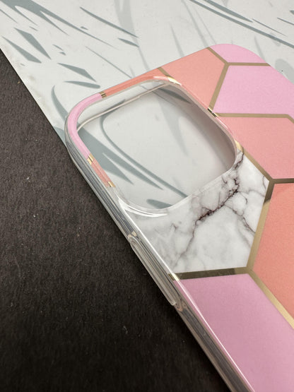 Geometric Rose Gold Design Silicon Case for iPhone