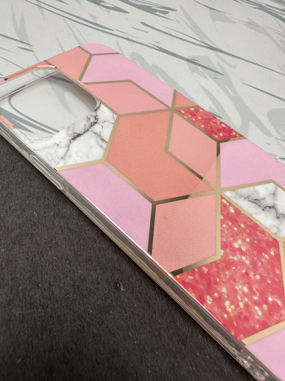 Geometric Rose Gold Design Silicon Case for iPhone