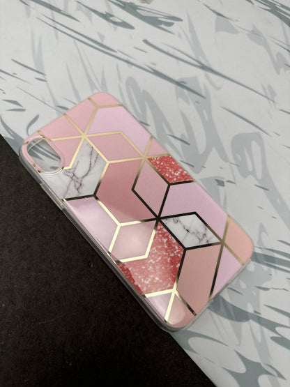 Geometric Rose Gold Design Silicon Case for iPhone