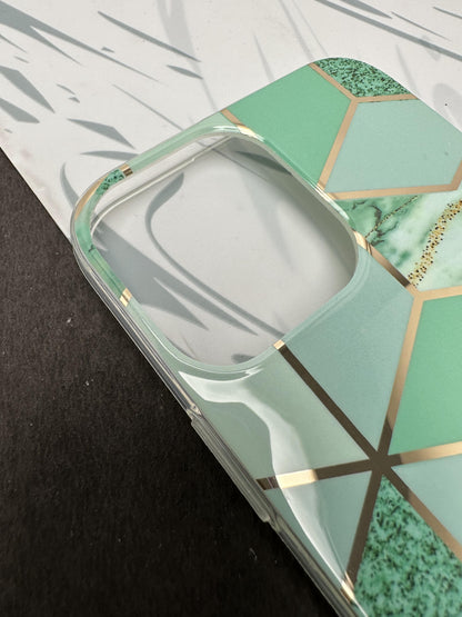Geometric Green Design Silicon Case for iPhone