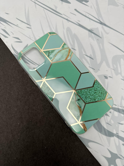 Geometric Green Design Silicon Case for iPhone