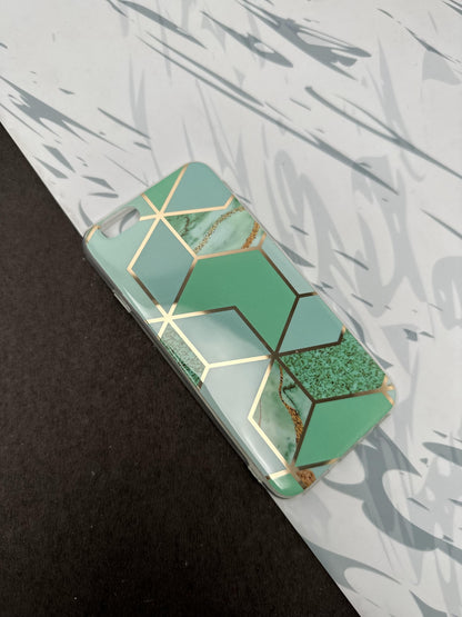 Geometric Green Design Silicon Case for iPhone