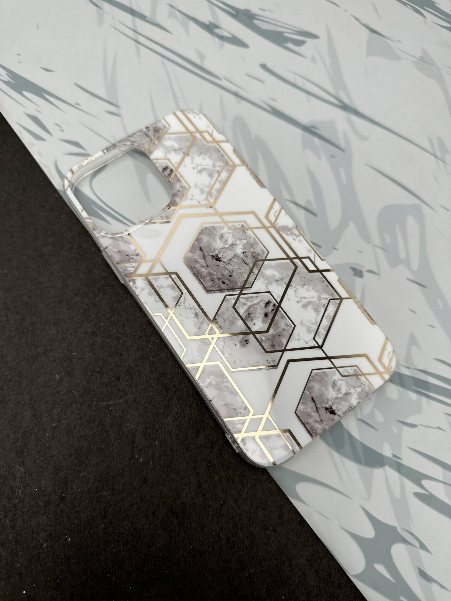 Geometric White Ceramic Design Silicon Case for iPhone