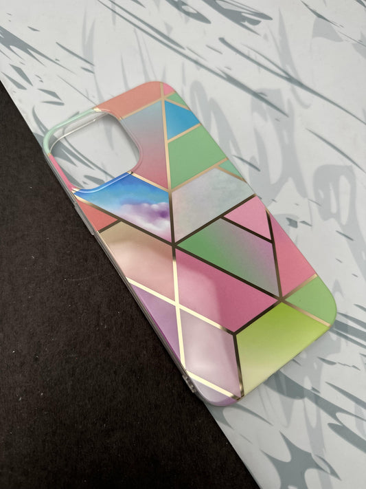 Geometric Square Shade Design Silicon Case for iPhone
