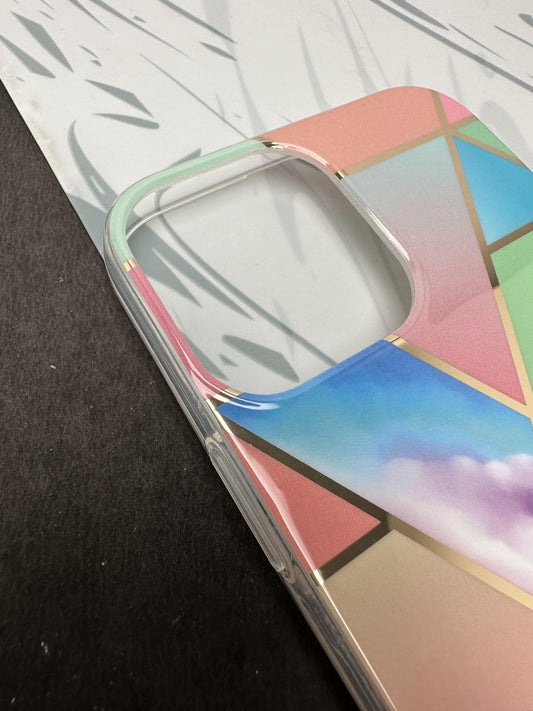 Geometric Square Shade Design Silicon Case for iPhone