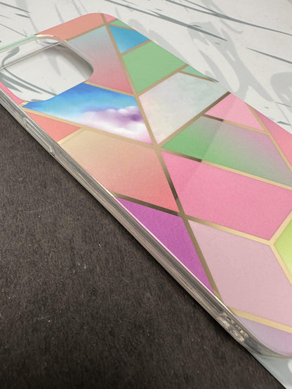 Geometric Square Shade Design Silicon Case for iPhone