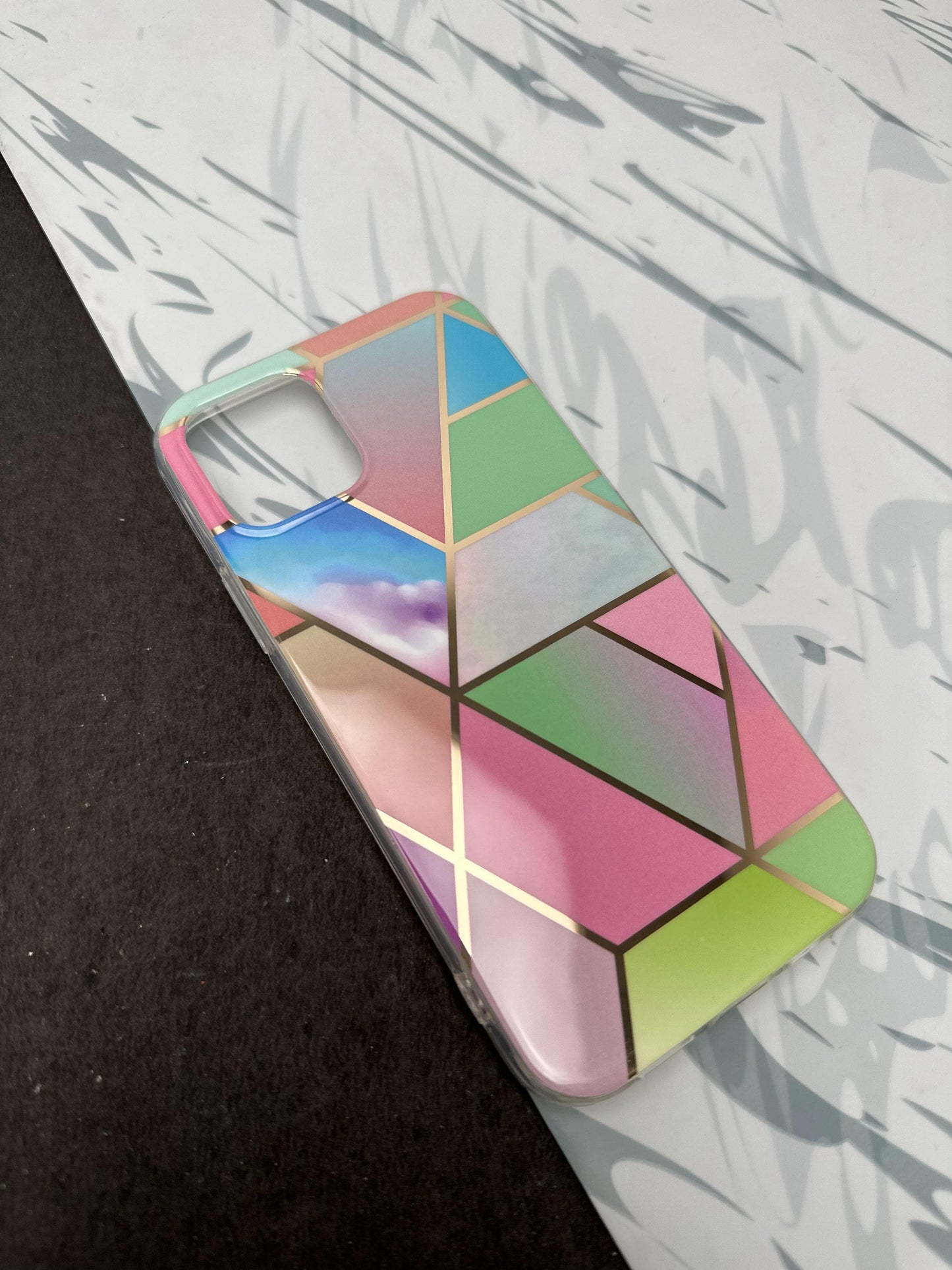 Geometric Square Shade Design Silicon Case for iPhone