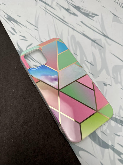Geometric Square Shade Design Silicon Case for iPhone