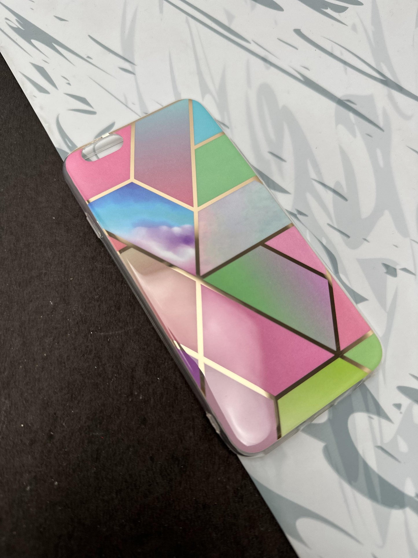 Geometric Square Shade Design Silicon Case for iPhone