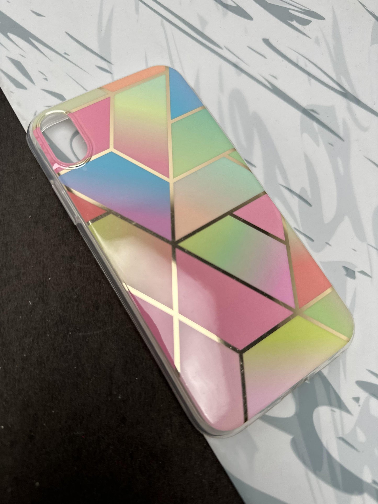 Geometric Square Shade Design Silicon Case for iPhone