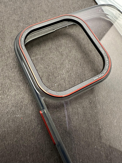 Stylish Black Crystal Clear Hard Back Soft TPU Edge Case For iPhone