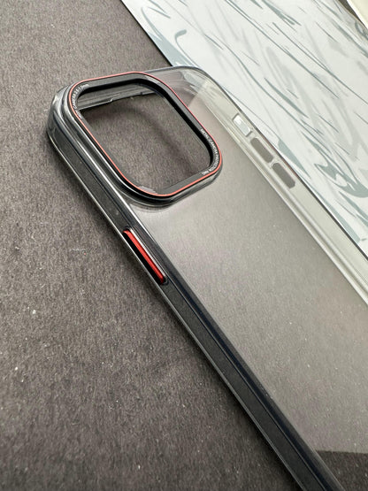 Stylish Black Crystal Clear Hard Back Soft TPU Edge Case For iPhone