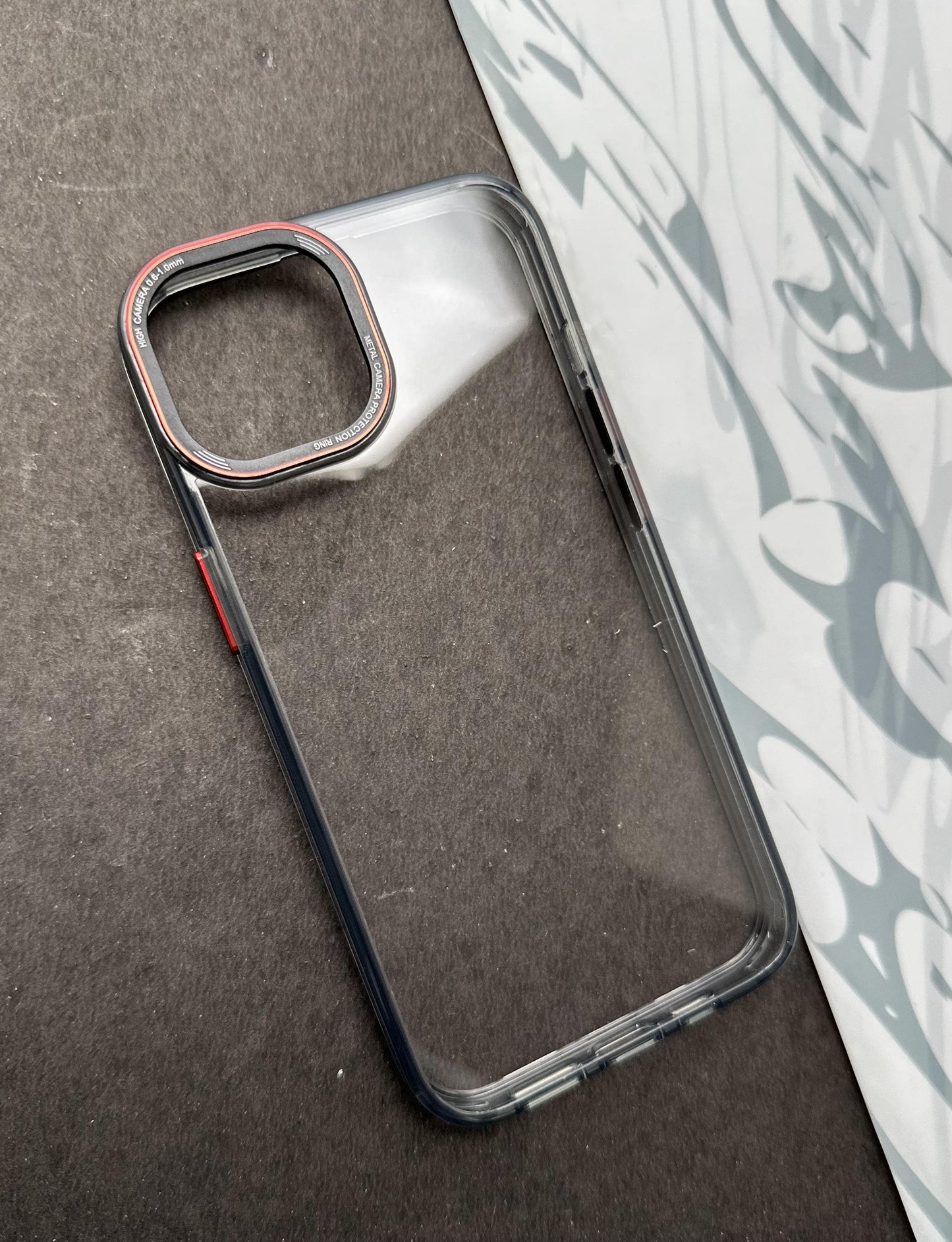 Stylish Black Crystal Clear Hard Back Soft TPU Edge Case For iPhone