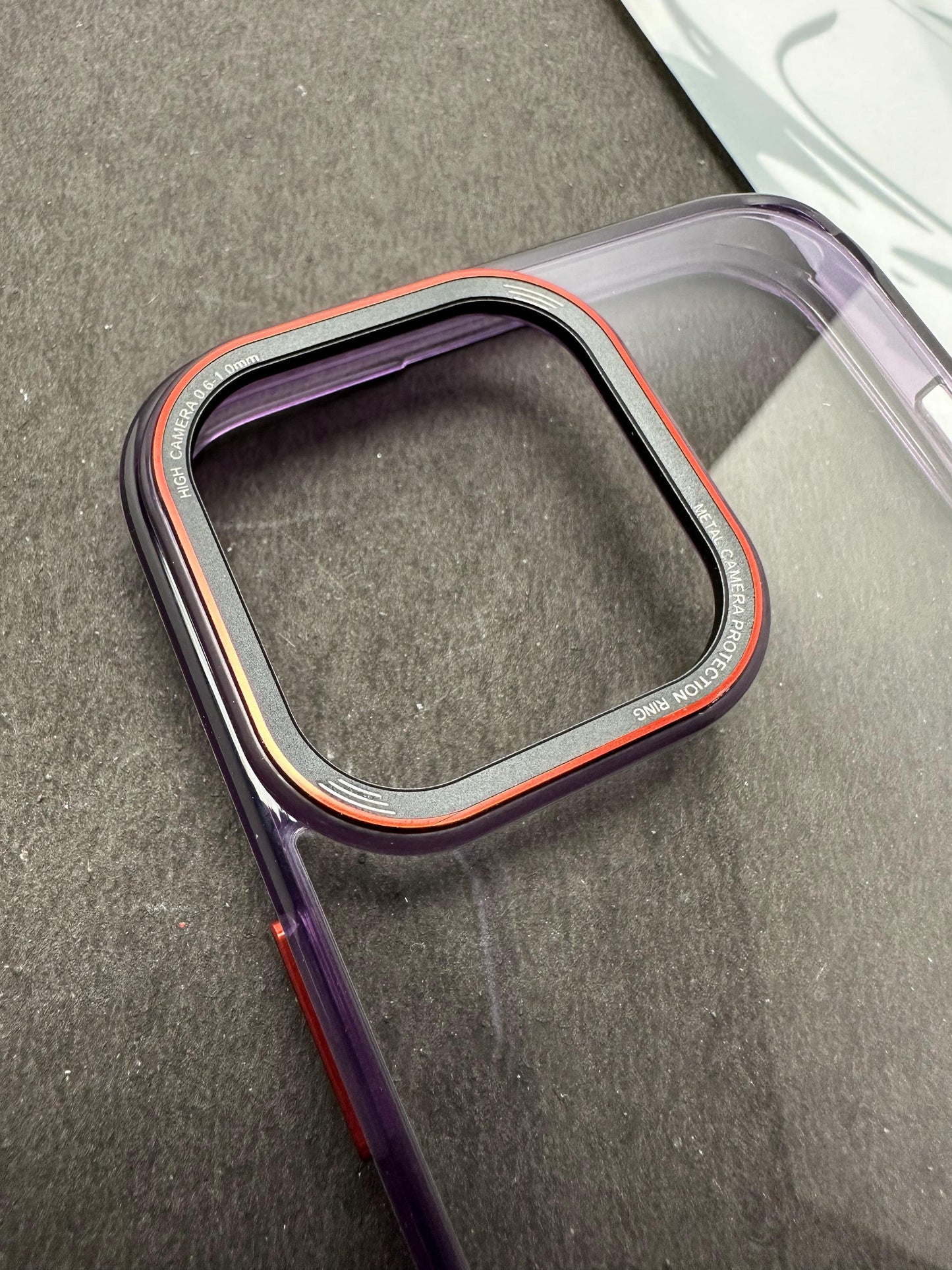 Stylish Deep Purple Crystal Clear Hard Back Soft TPU Edge Case For iPhone