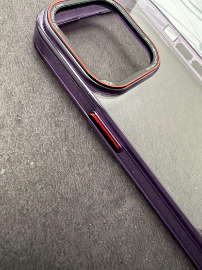 Stylish Deep Purple Crystal Clear Hard Back Soft TPU Edge Case For iPhone