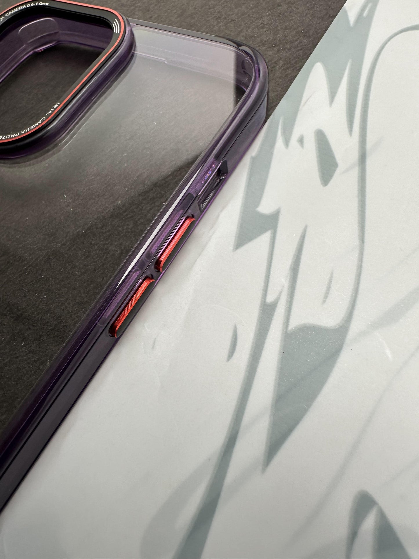 Stylish Deep Purple Crystal Clear Hard Back Soft TPU Edge Case For iPhone