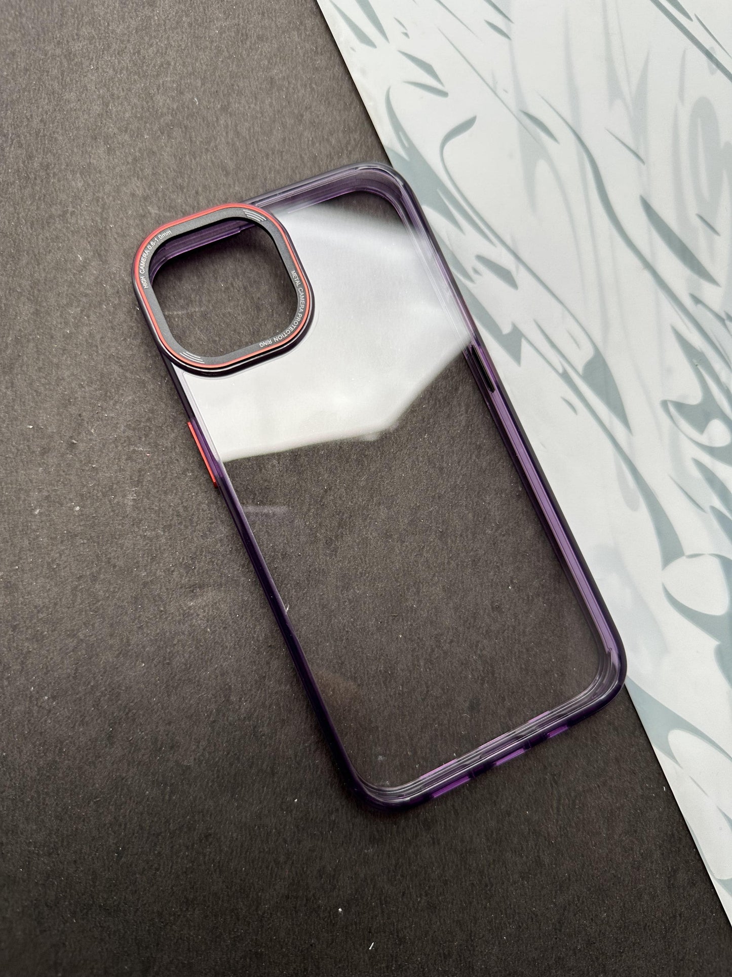 Stylish Deep Purple Crystal Clear Hard Back Soft TPU Edge Case For iPhone