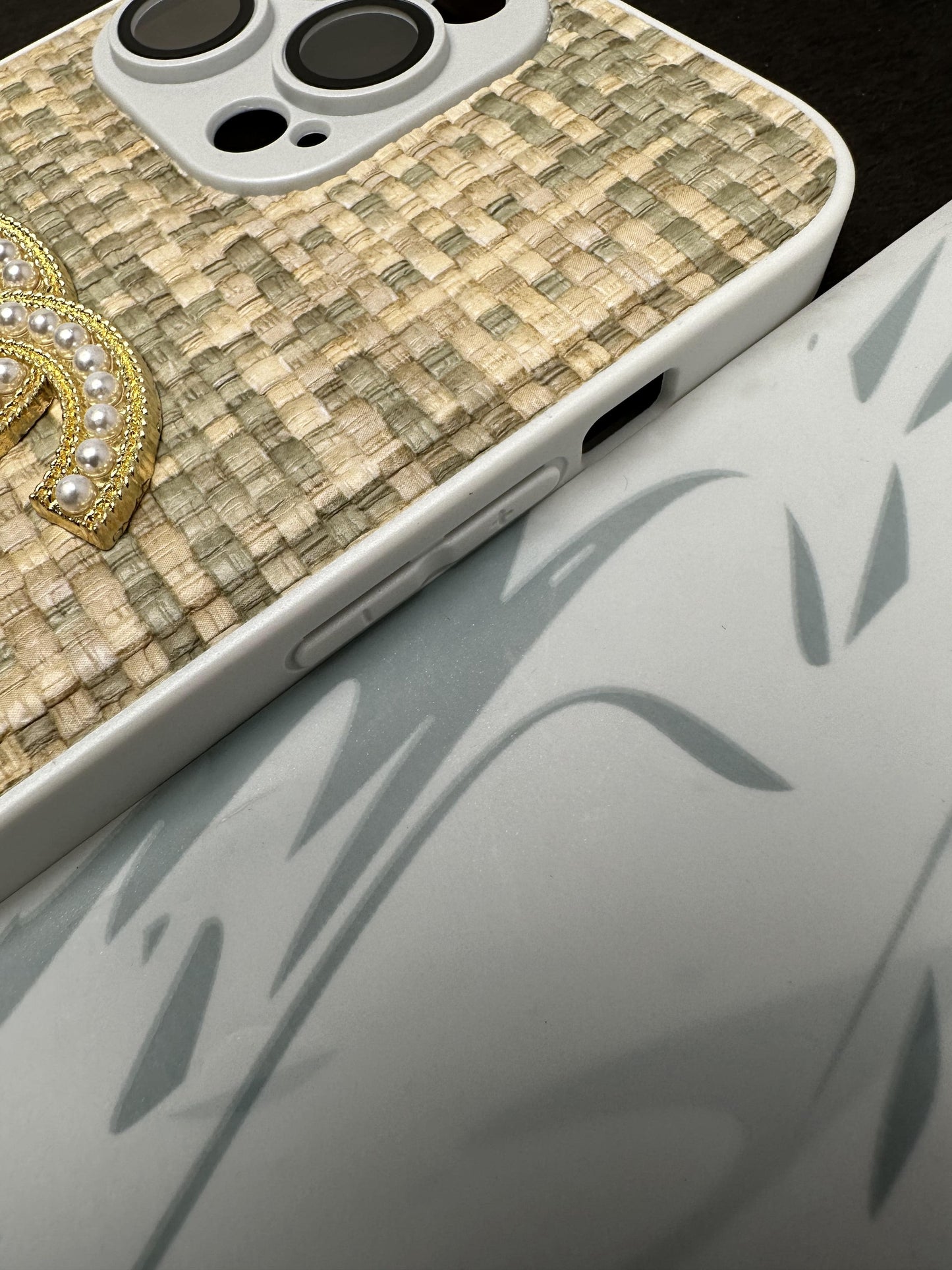 CHANEL Green Leather Fabric case For iPhone