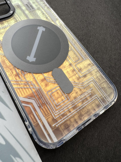 Youngkit Futuristic Circuit With Magsafe Storm White Case For iPhone