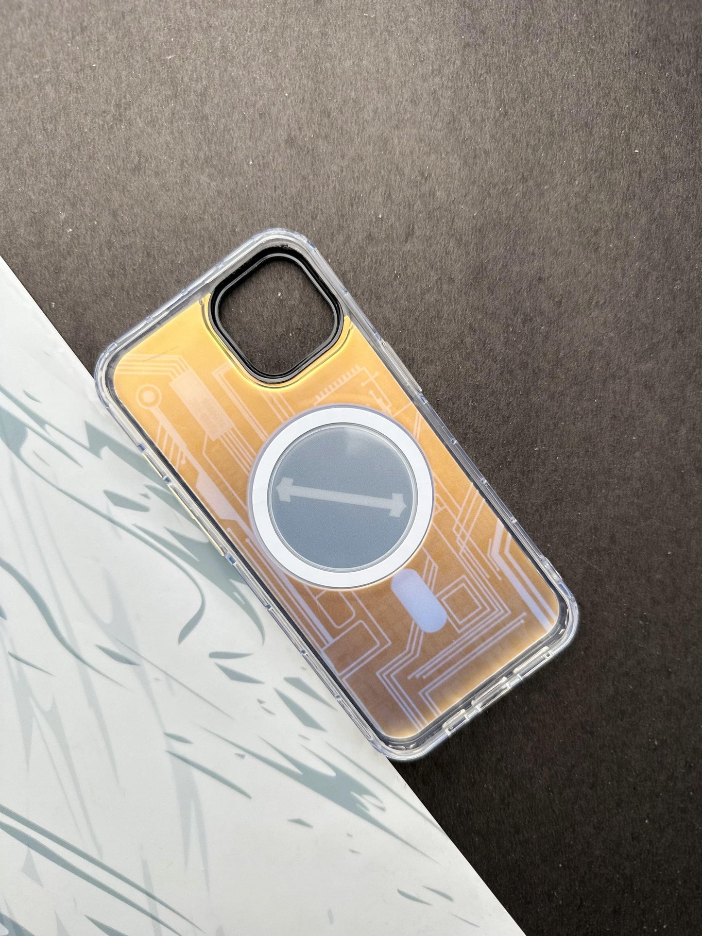 Youngkit Futuristic Circuit With Magsafe Storm White Case For iPhone