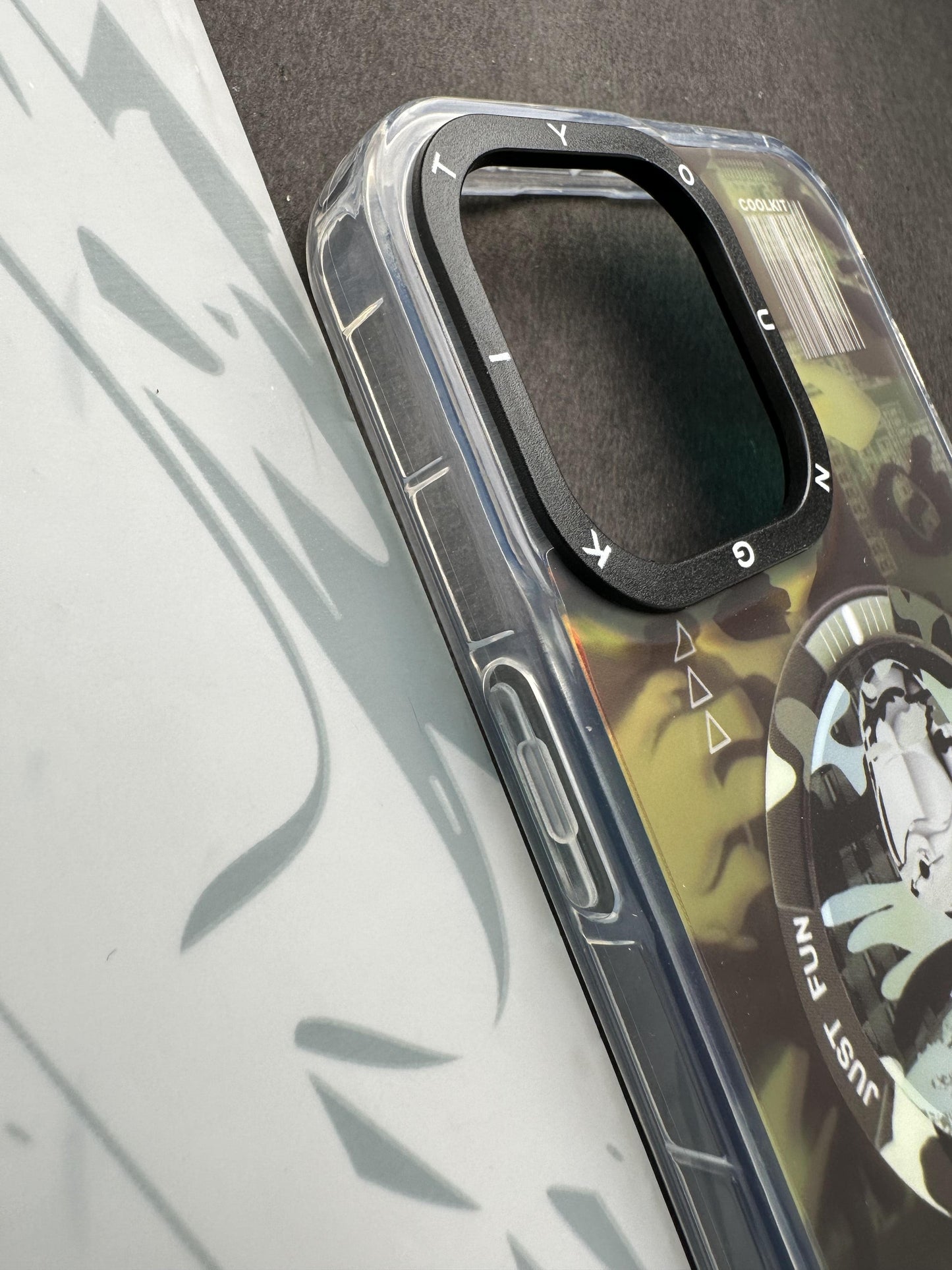 Youngkit Futuristic Circuit With Magsafe Camouflage Green Case For iPhone