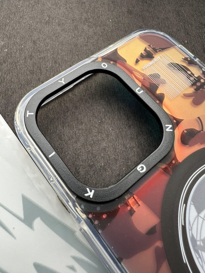 Youngkit Futuristic Circuit With Magsafe Camouflage Grey Case For iPhone