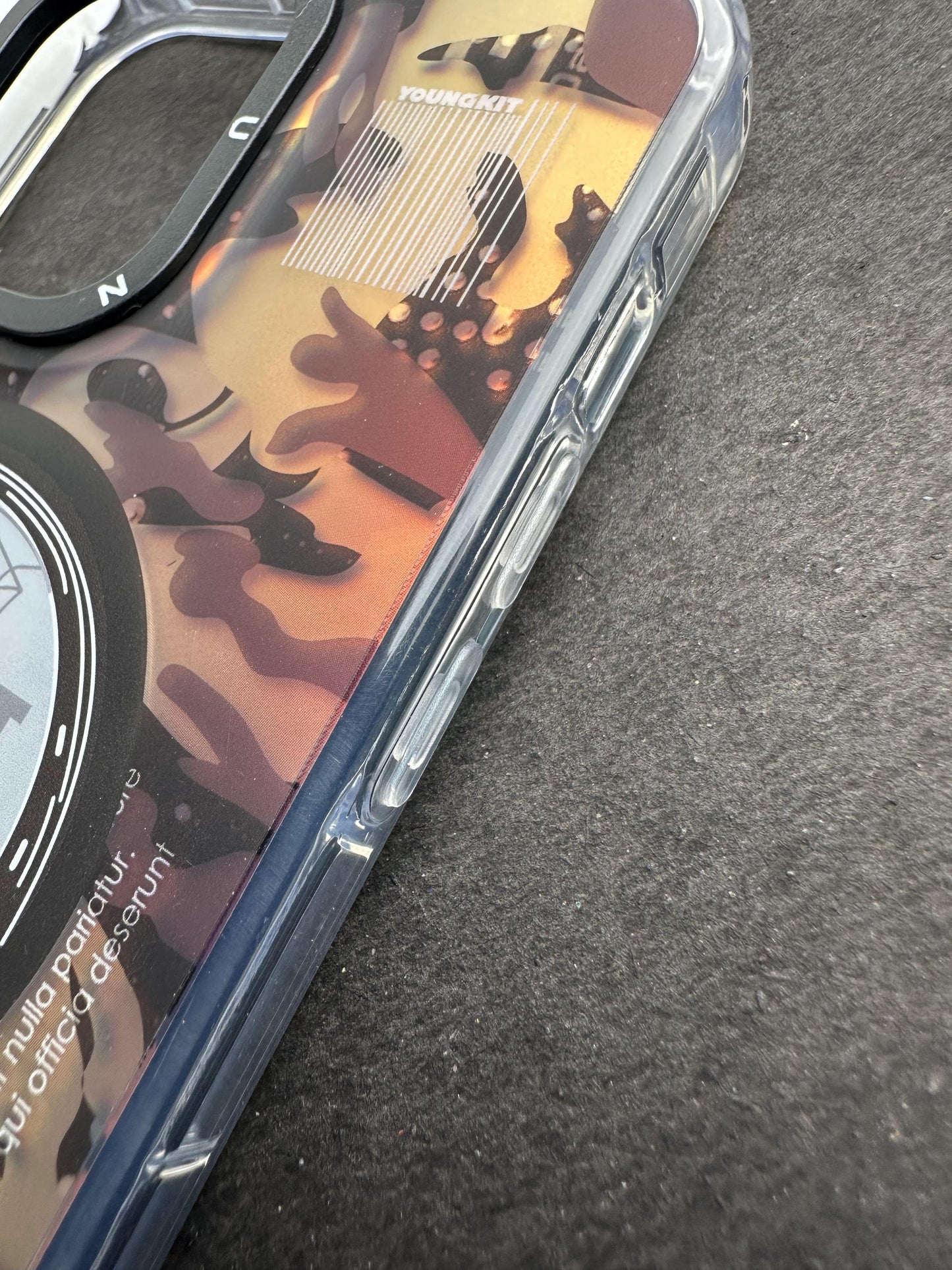 Youngkit Futuristic Circuit With Magsafe Camouflage Grey Case For iPhone