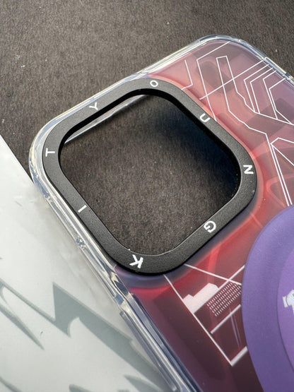 Youngkit Futuristic Circuit With Magsafe Just Fun Purple Case For iPhone
