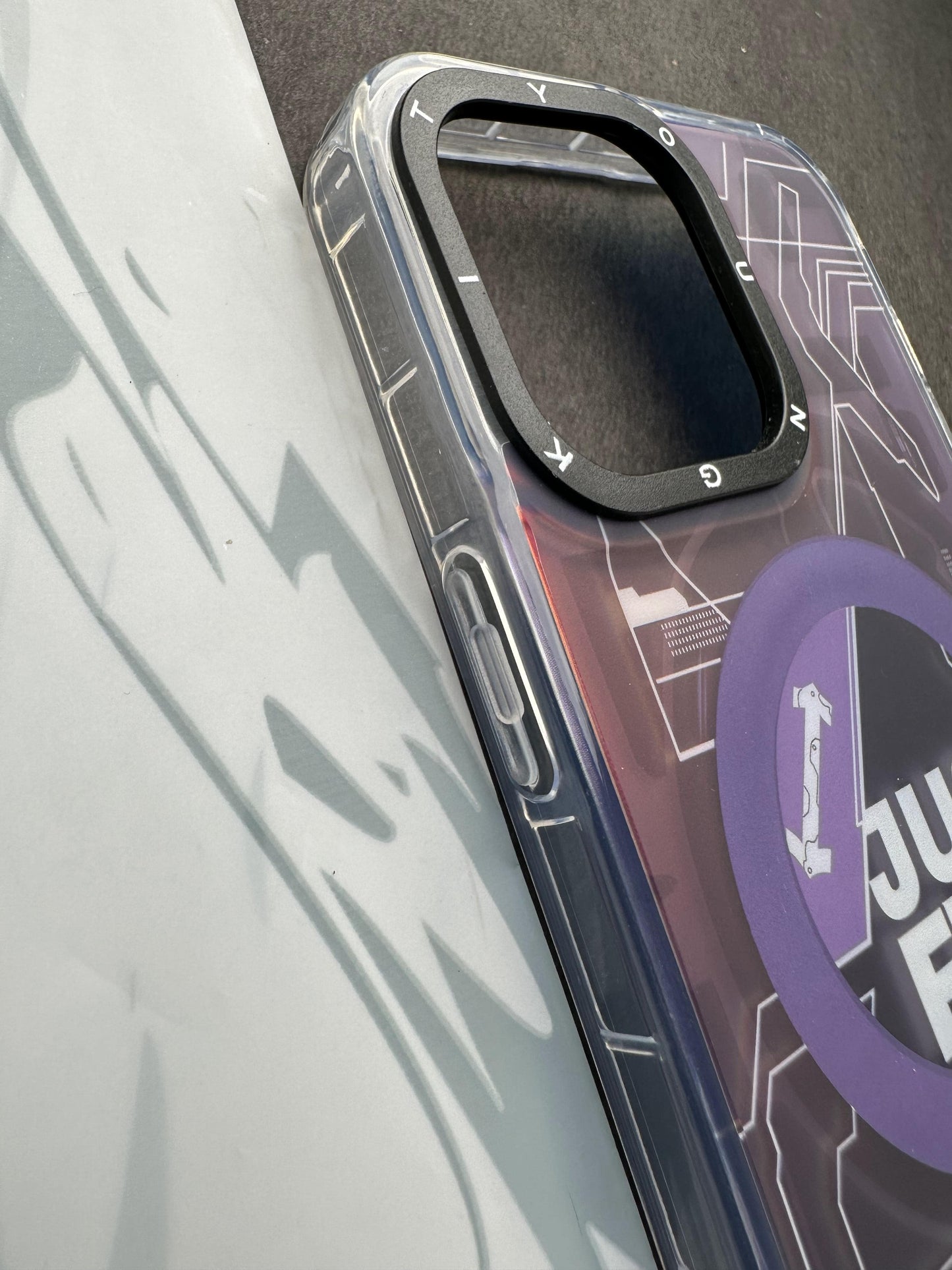 Youngkit Futuristic Circuit With Magsafe Just Fun Purple Case For iPhone