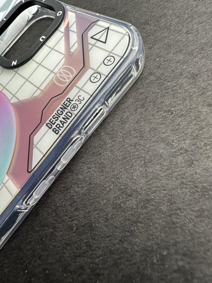 Youngkit Futuristic Circuit With Magsafe Pink Checks Case For iPhone