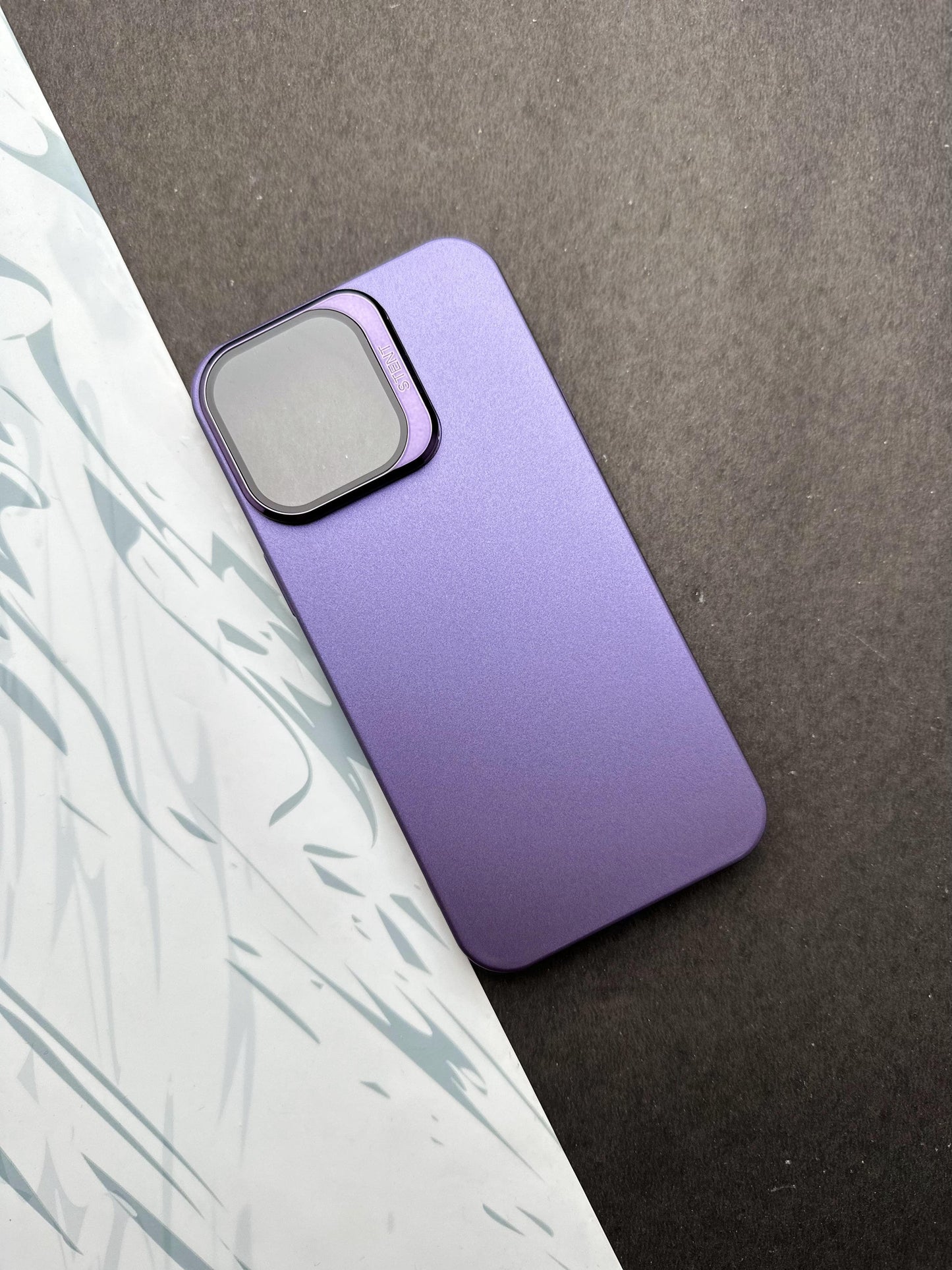 Hidden Bracket Deep Purple Frosted Shell Case For iPhone