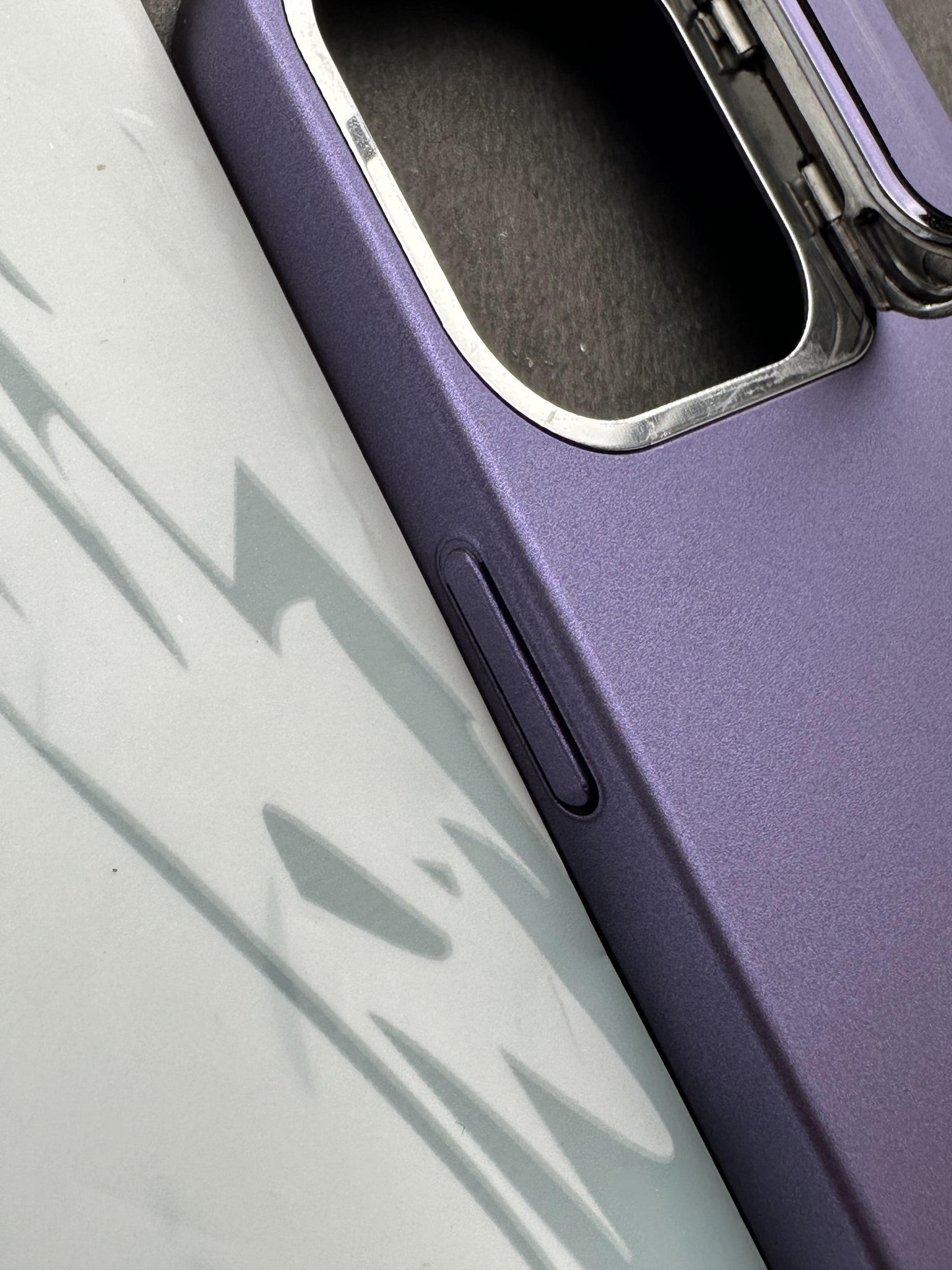 Hidden Bracket Deep Purple Frosted Shell Case For iPhone