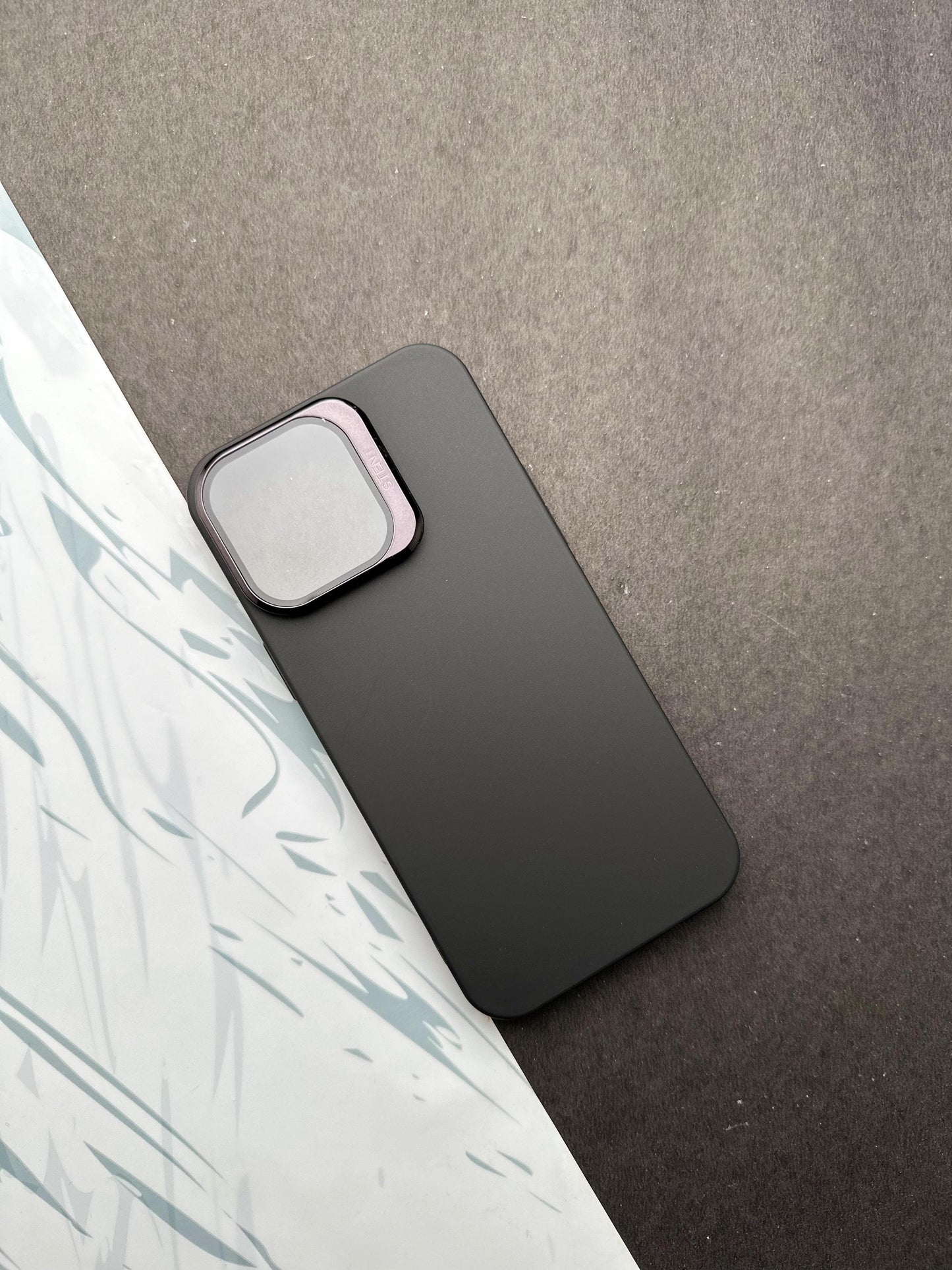 Hidden Bracket Black Frosted Shell Case For iPhone