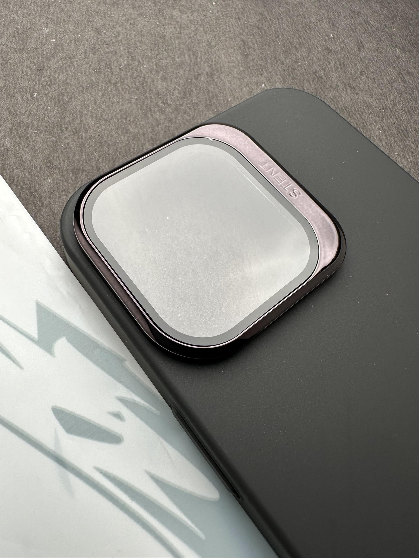 Hidden Bracket Black Frosted Shell Case For iPhone