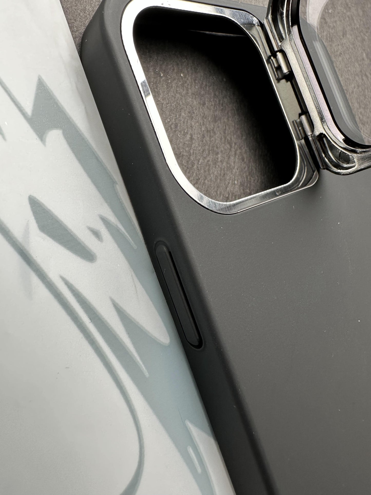 Hidden Bracket Black Frosted Shell Case For iPhone