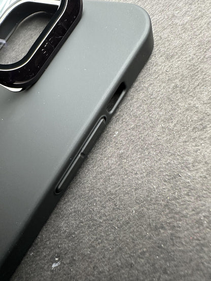 Hidden Bracket Black Frosted Shell Case For iPhone