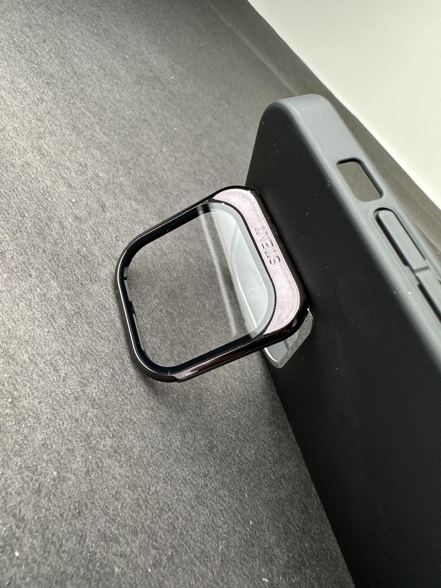 Hidden Bracket Black Frosted Shell Case For iPhone