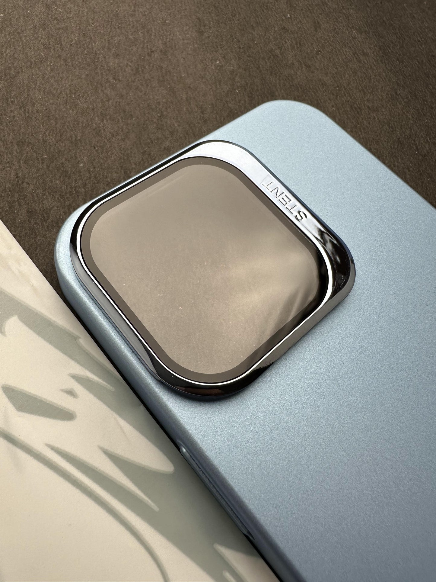 Hidden Bracket Sky Blue Frosted Shell Case For iPhone