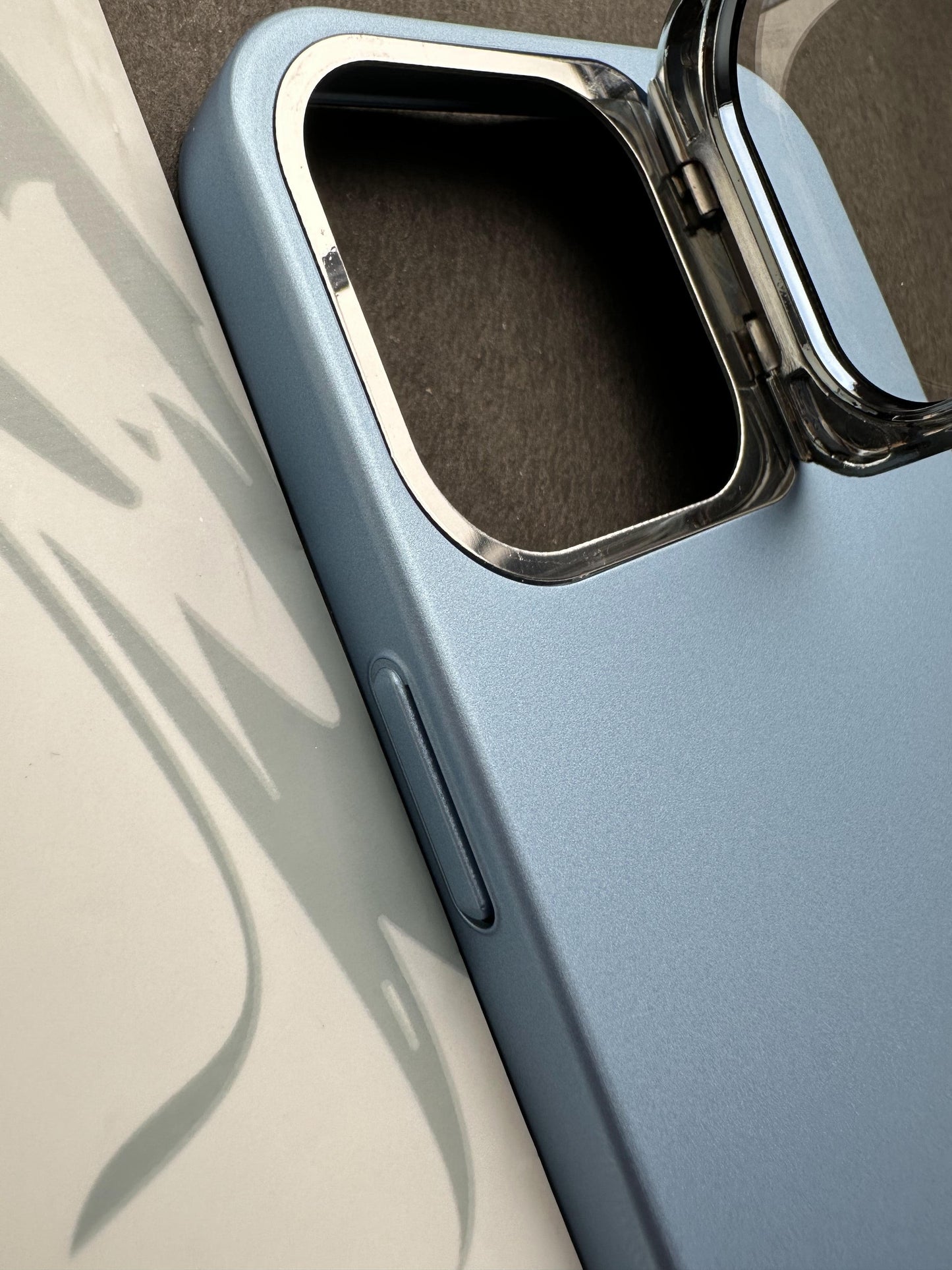 Hidden Bracket Sky Blue Frosted Shell Case For iPhone