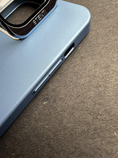 Hidden Bracket Sky Blue Frosted Shell Case For iPhone