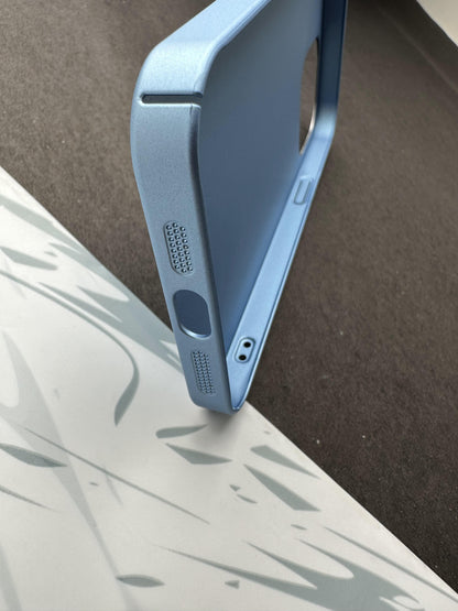 Hidden Bracket Sky Blue Frosted Shell Case For iPhone