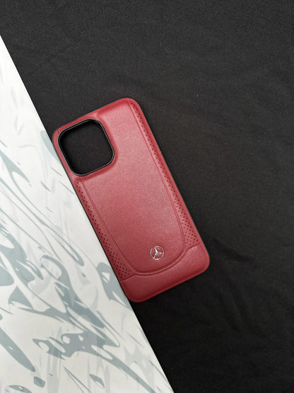 Mercedes Red Leather Case For iPhone