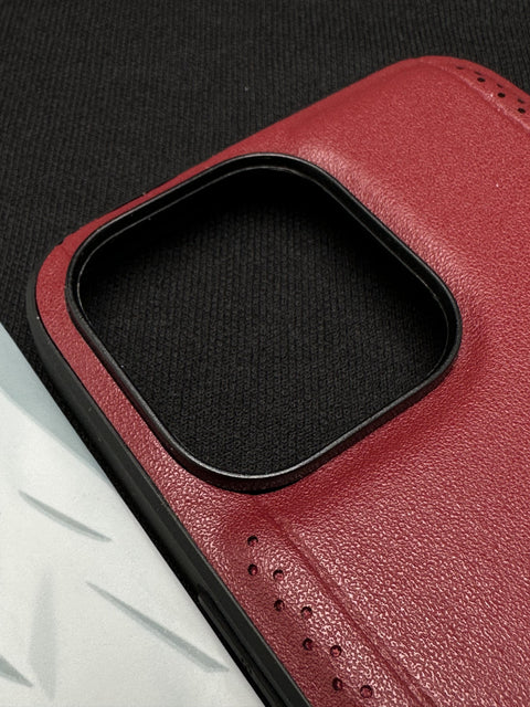 Mercedes Red Leather Case For iPhone