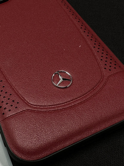 Mercedes Red Leather Case For iPhone